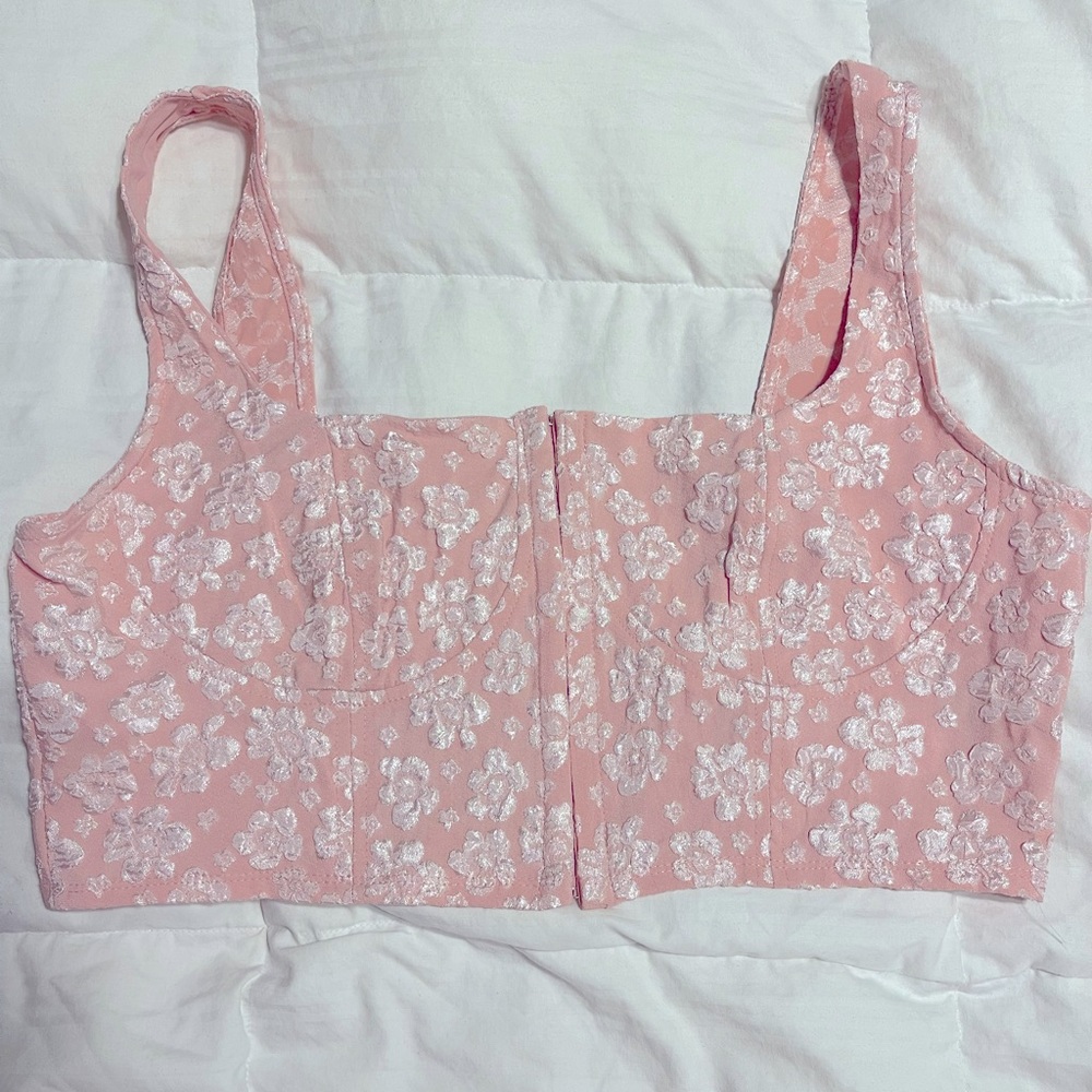 Floral bustier crop top